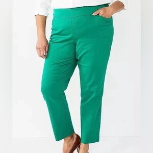 Croft & Barrow Effortless Stretch Pants-Vibrant Green Cropped Pants. Womens 16